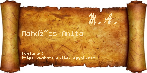 Mahács Anita névjegykártya